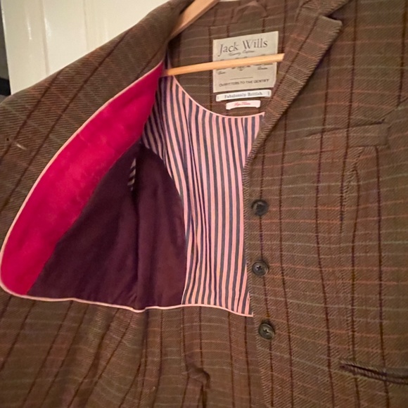 Jack Wills plaid wool blazer riding jacket asymmetrical hem lined - Picture 5 of 5